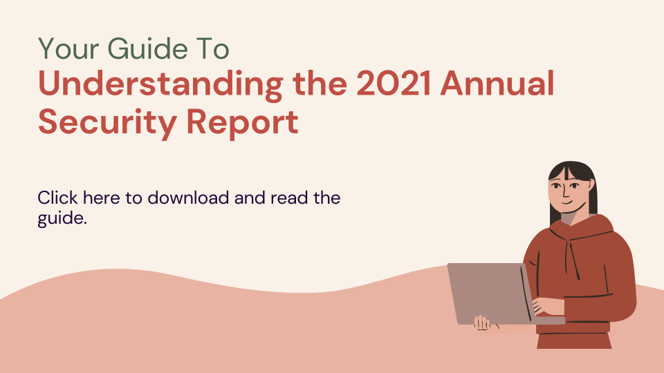 text says "your guide to understanding the 2021 annual security report. click image to download."